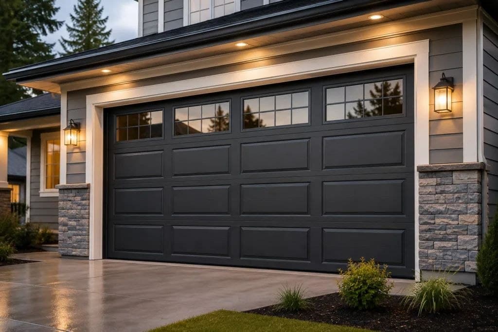 Garage door tune-up and maintenance — residential garage door in Atlanta